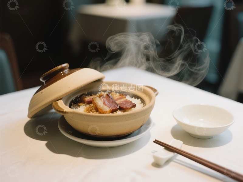 高清大图下载【趣麦麦图】热气腾腾的煲仔饭
