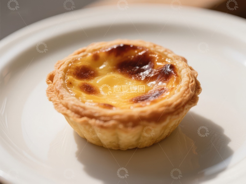 高清大图下载【趣麦麦图】-蛋挞特写：金黄酥皮与浓郁蛋奶
