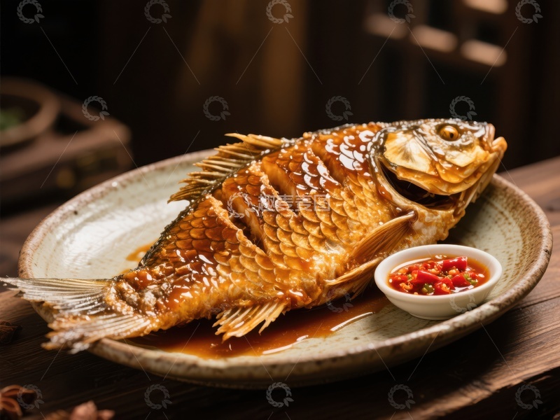 高清大图下载【趣麦麦图】糖醋鱼美食，色泽金黄诱人