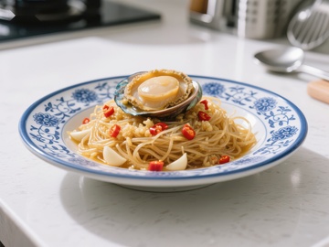 鲍鱼拌面，精致中式美食