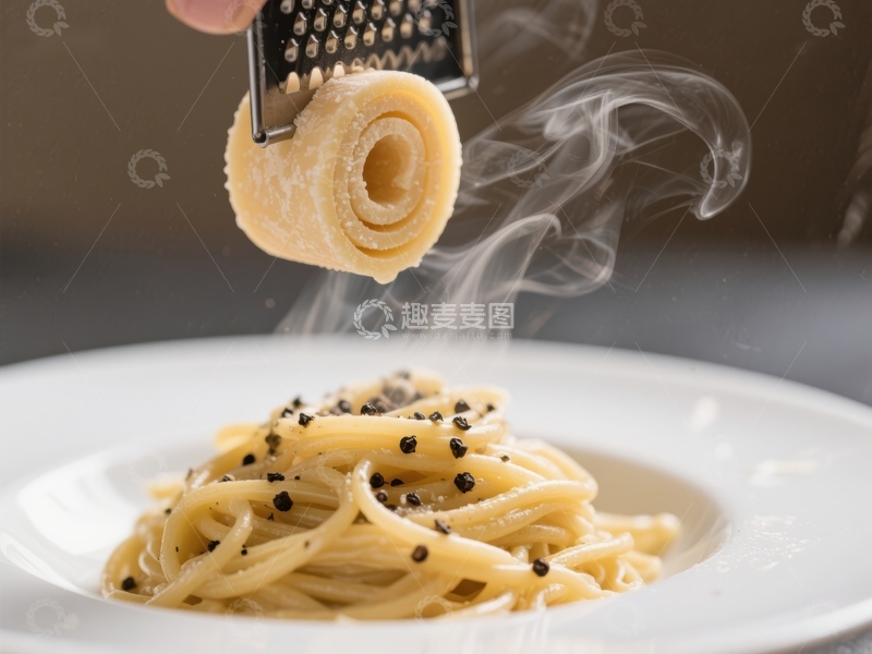 高清大图下载【趣麦麦图】热腾腾的意大利面与新鲜磨制奶酪