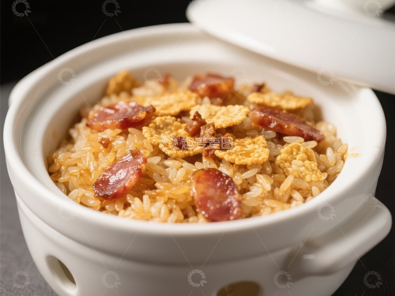 高清大图下载【趣麦麦图】腊味煲仔饭，香气四溢的传统美食