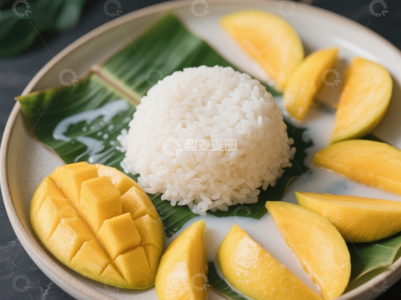 高清大图下载【趣麦麦图】芒果糯米饭，传统美食