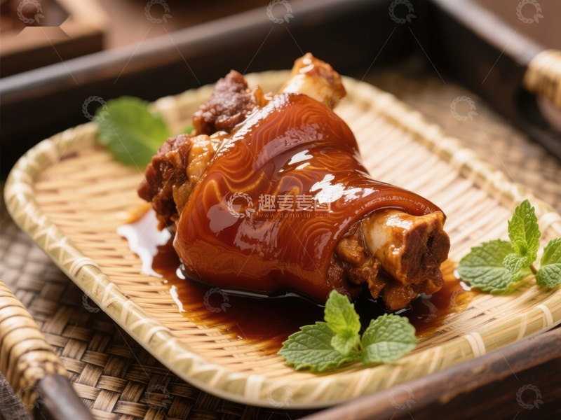 高清大图下载【趣麦麦图】红烧猪蹄，色泽诱人，美味佳肴