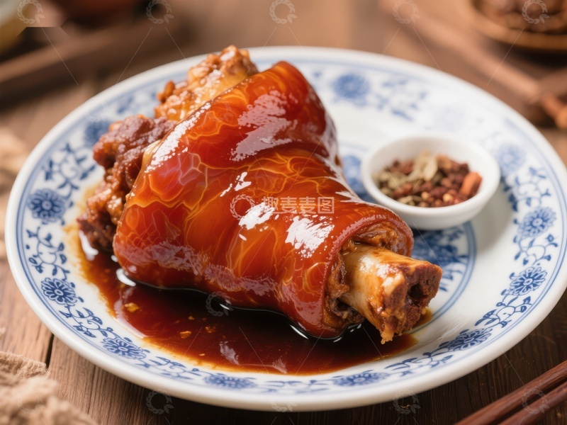 高清大图下载【趣麦麦图】红烧猪蹄配辣椒酱