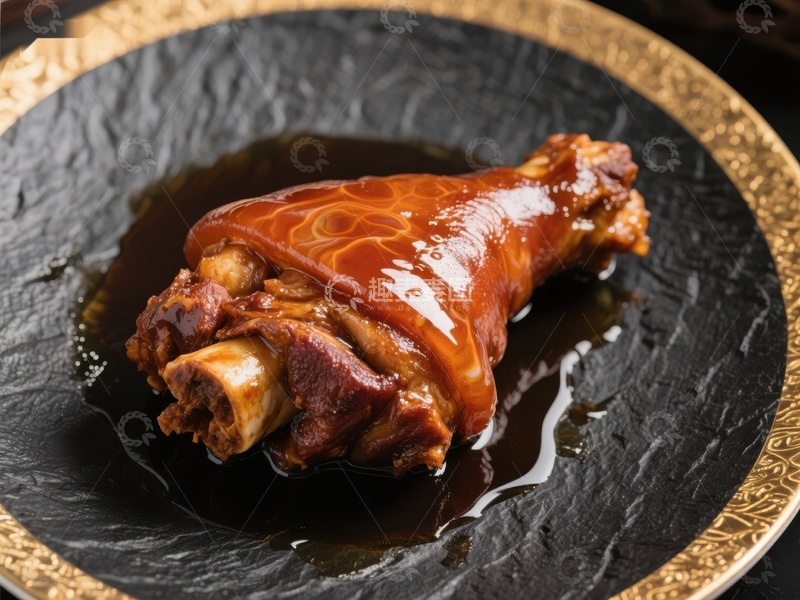 高清大图下载【趣麦麦图】酱香浓郁的烤猪蹄