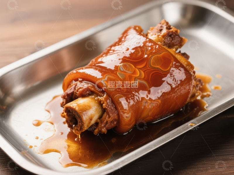 高清大图下载【趣麦麦图】烤制猪蹄，色泽诱人