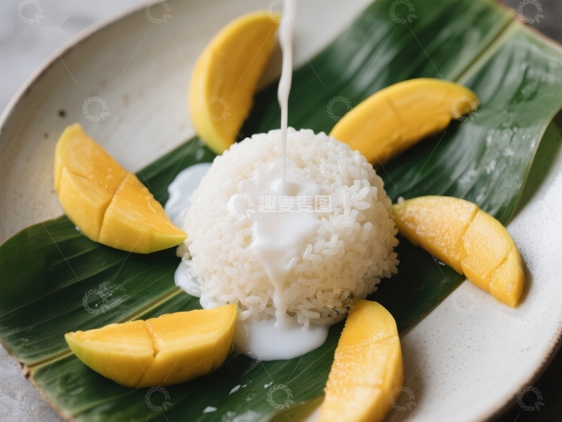 高清大图下载【趣麦麦图】芒果糯米饭，椰奶浇灌的美味