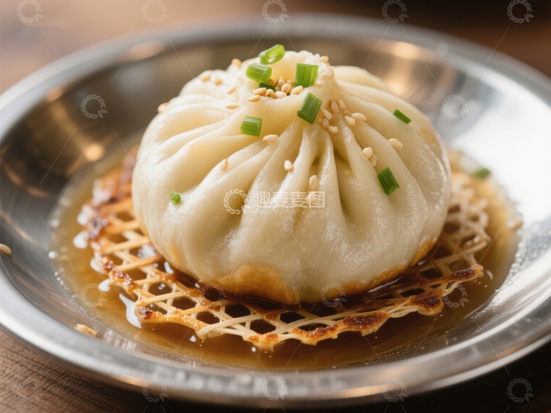 高清大图下载【趣麦麦图】精致小笼包，搭配脆底煎制