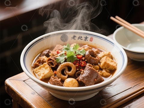 热气腾腾的牛肉炖豆腐