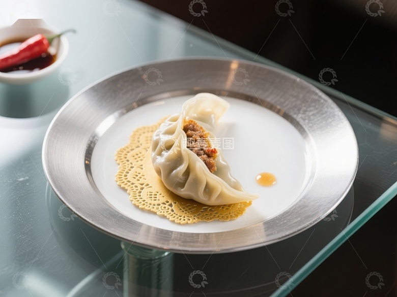 精致盘中的美味饺子