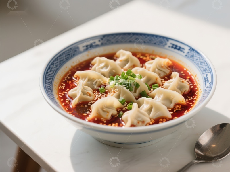 高清大图下载【趣麦麦图】红油水饺，鲜香美味