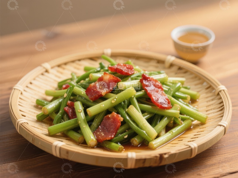 高清大图下载【趣麦麦图】蒜薹炒腊肉，美味家常菜