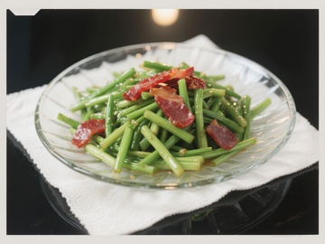 清炒豆角配培根