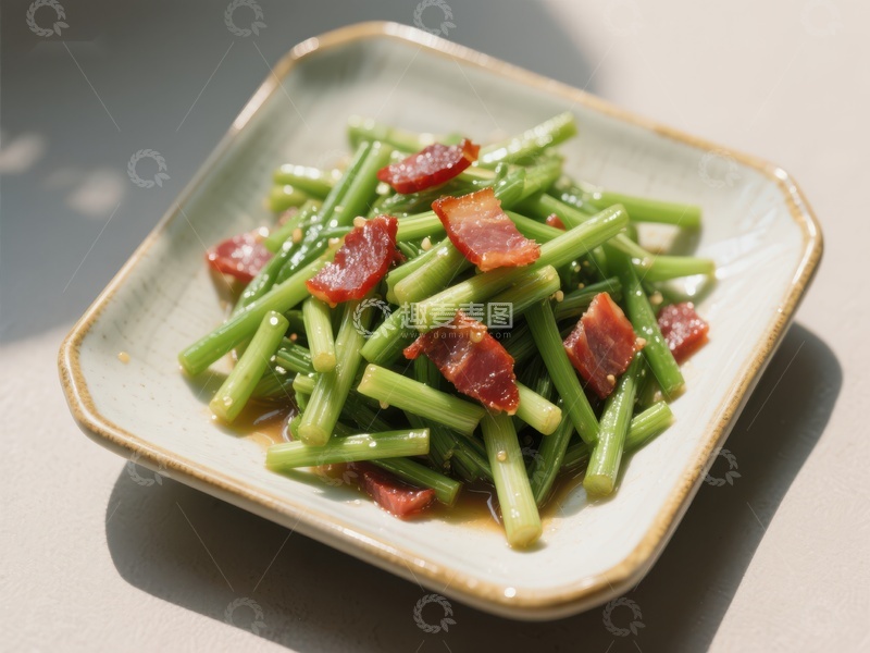 高清大图下载【趣麦麦图】蒜薹炒腊肉，美味家常菜
