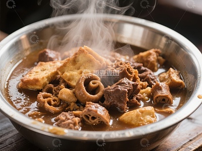 热气腾腾的牛肉炖豆腐