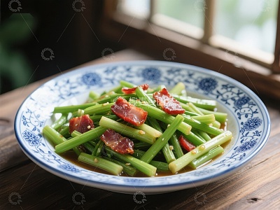 蒜薹炒腊肉，传统家常美味