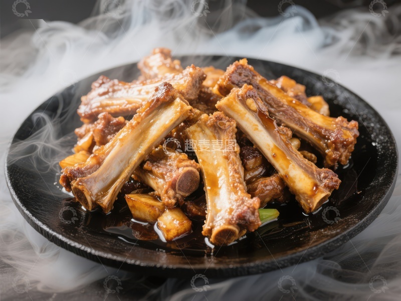 高清大图下载【趣麦麦图】热腾腾的排骨美食