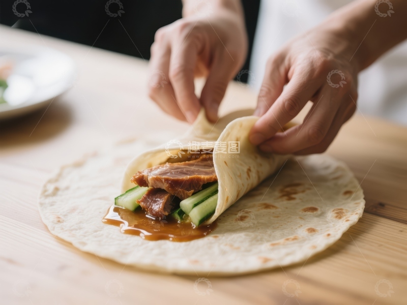 高清大图下载【趣麦麦图】手工制作美味卷饼