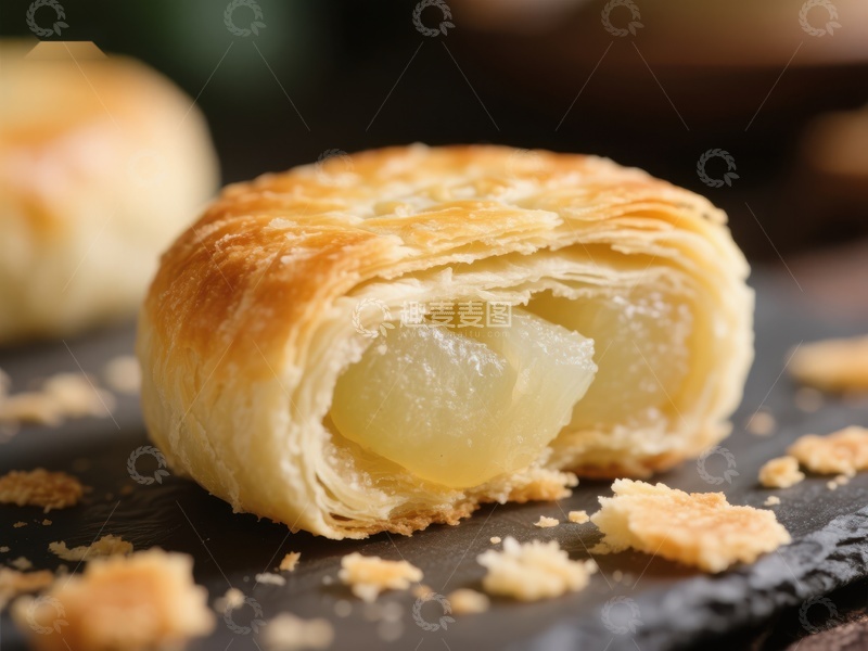 高清大图下载【趣麦麦图】酥皮苹果派，金黄诱人