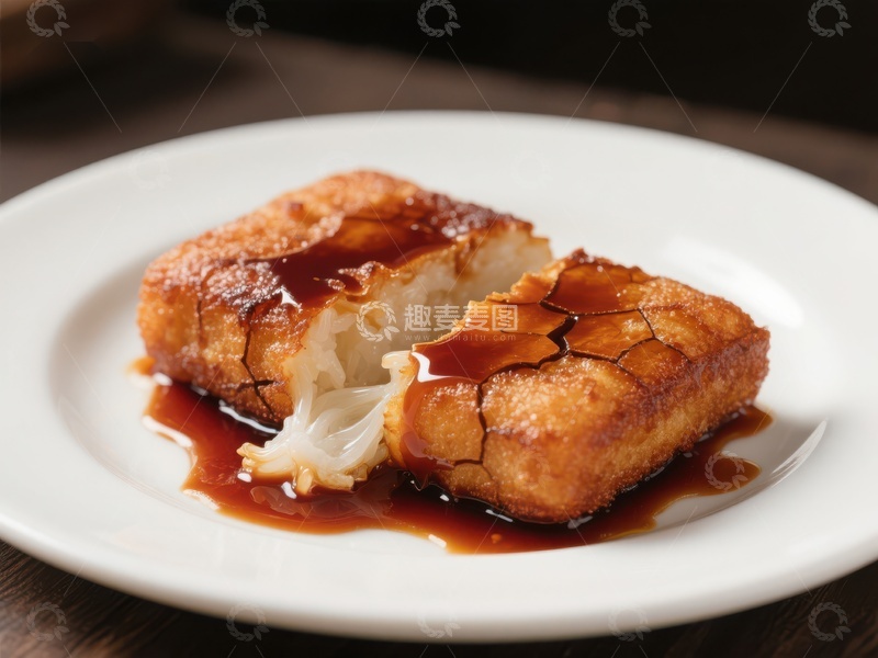 高清大图下载【趣麦麦图】酥脆煎鱼配酱汁