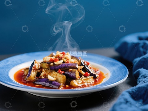 热腾腾的茄子炒菜