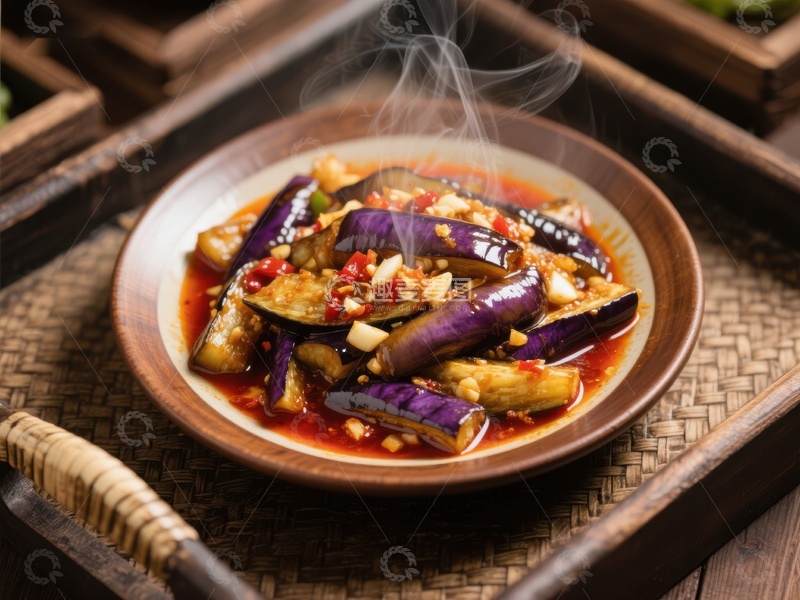 香辣茄子美食特写