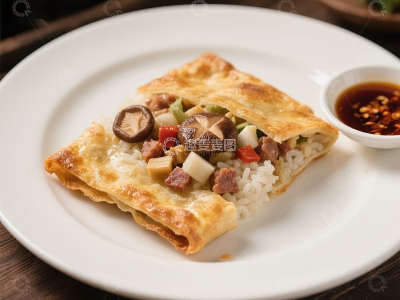 金黄酥脆的蔬菜肉松煎饼