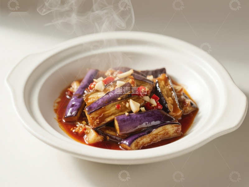 高清大图下载【趣麦麦图】热腾腾的茄子煲