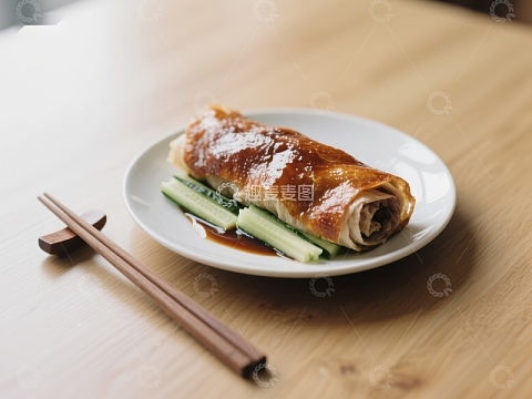 脆皮卷饼配黄瓜条