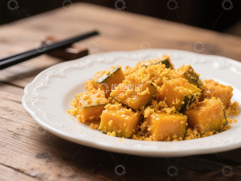 高清大图下载【趣麦麦图】南瓜炒饭，美味可口的家常菜