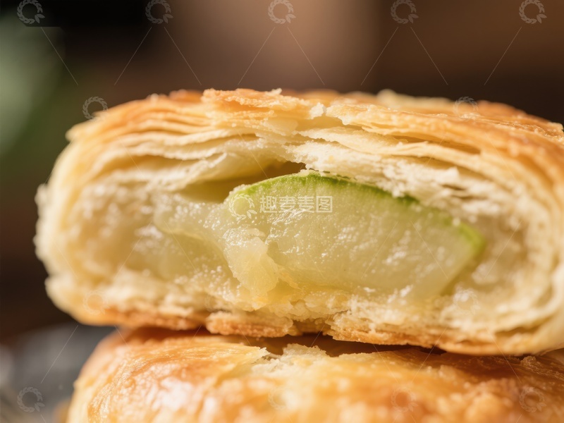 高清大图下载【趣麦麦图】酥皮苹果馅饼特写