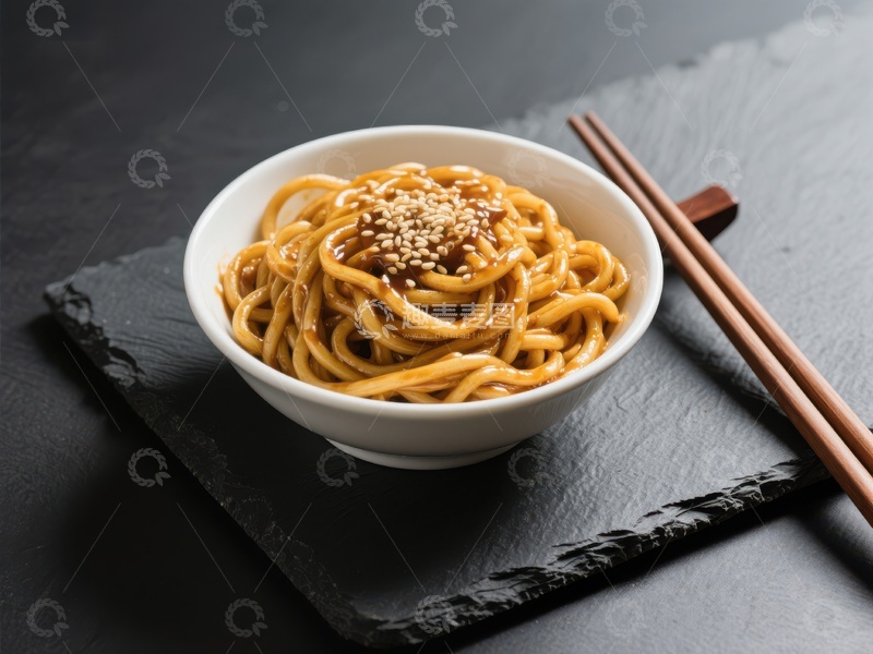 高清大图下载【趣麦麦图】芝麻酱拌面配筷子