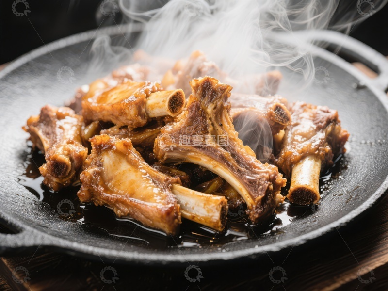 高清大图下载【趣麦麦图】热腾腾的烤排骨