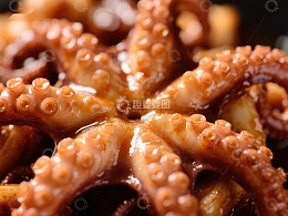 美味章鱼触手特写