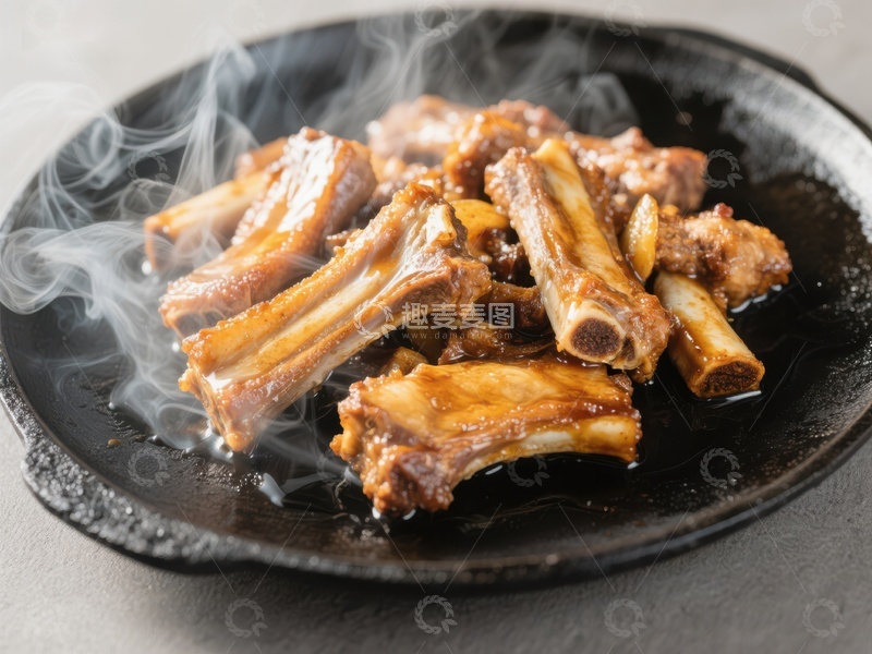 高清大图下载【趣麦麦图】热腾腾的烤排骨