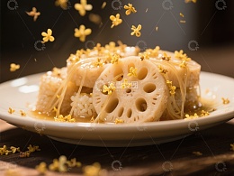 莲藕糯米糕配桂花蜜