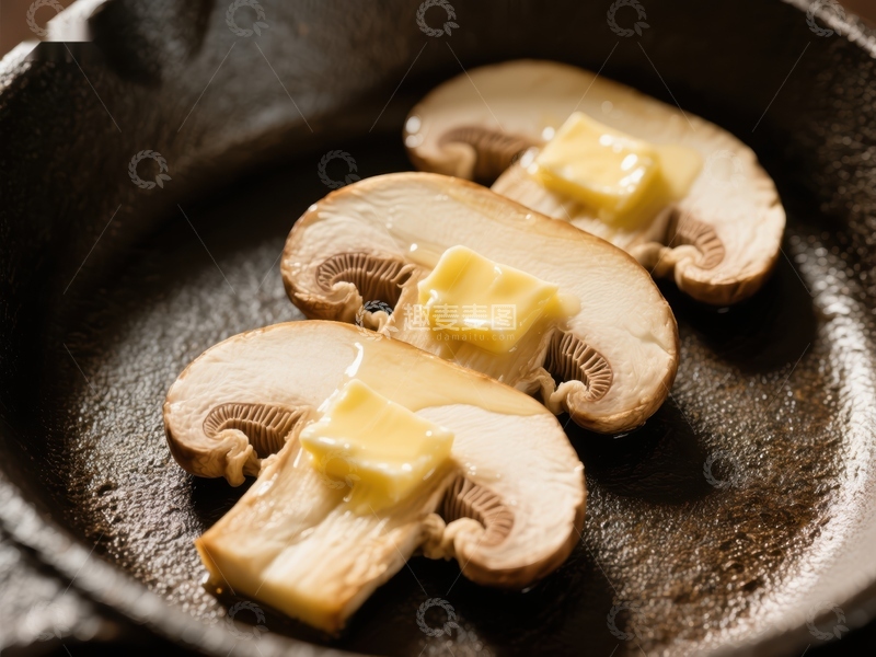 高清大图下载【趣麦麦图】黄油蘑菇煎锅