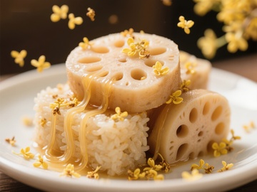 莲藕糯米配桂花蜜