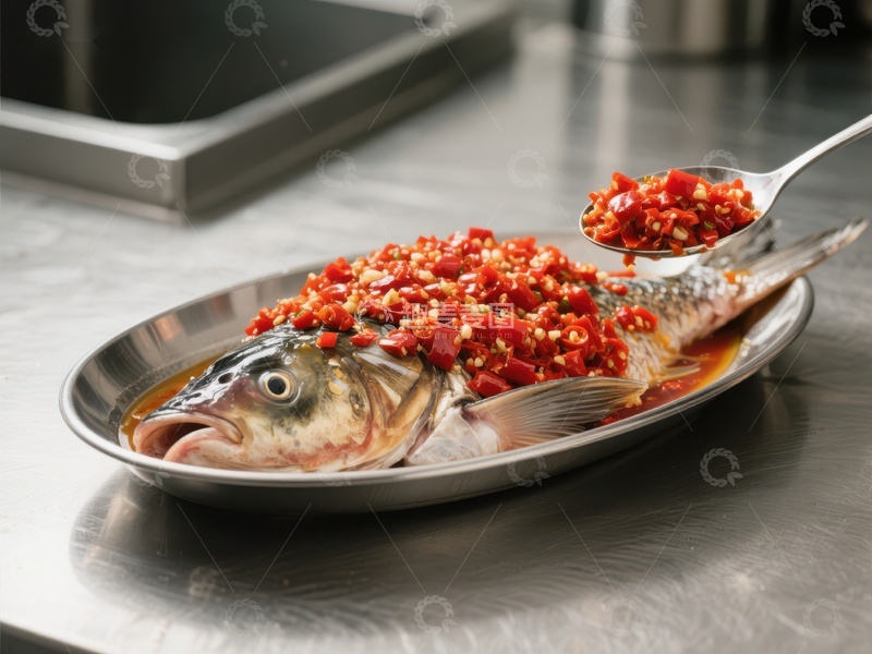 高清大图下载【趣麦麦图】剁椒鱼头准备中
