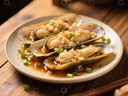 蒜蓉蒸青口贝美食