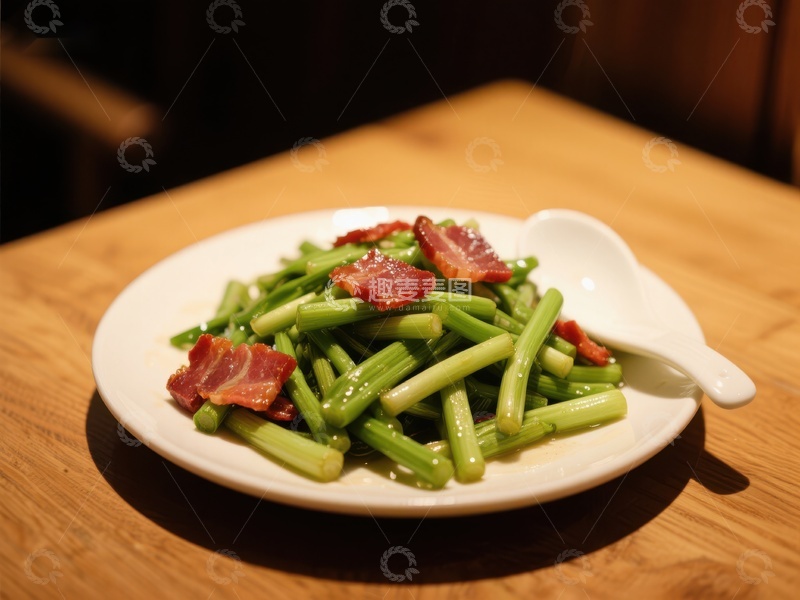 高清大图下载【趣麦麦图】蒜薹炒腊肉，美味家常菜