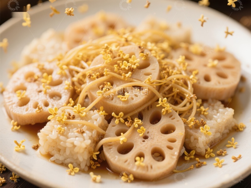 高清大图下载【趣麦麦图】莲藕桂花糯米，传统美食