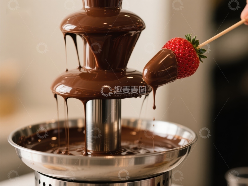 高清大图下载【趣麦麦图】巧克力喷泉与草莓