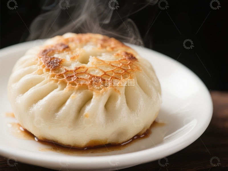 高清大图下载【趣麦麦图】热腾腾的煎饺，香气四溢