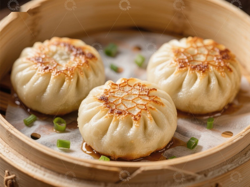 高清大图下载【趣麦麦图】蒸笼中的美味小笼包