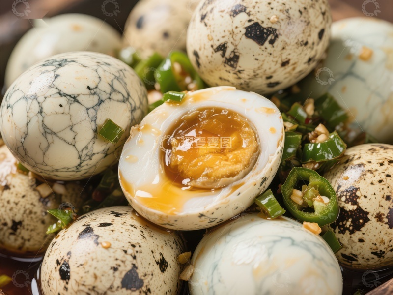 高清大图下载【趣麦麦图】美味鹌鹑蛋，酱香浓郁