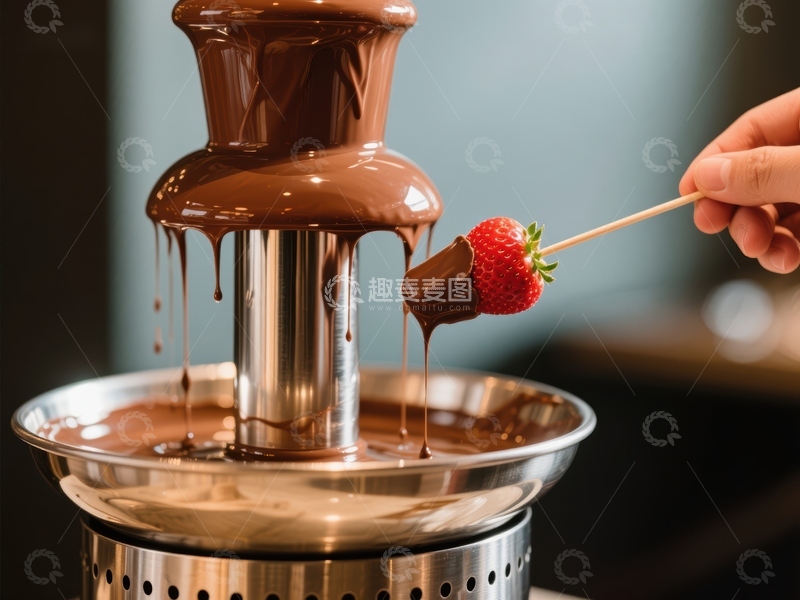 高清大图下载【趣麦麦图】巧克力喷泉与草莓