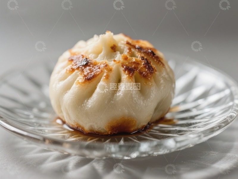 高清大图下载【趣麦麦图】金黄煎饺，晶莹盘中