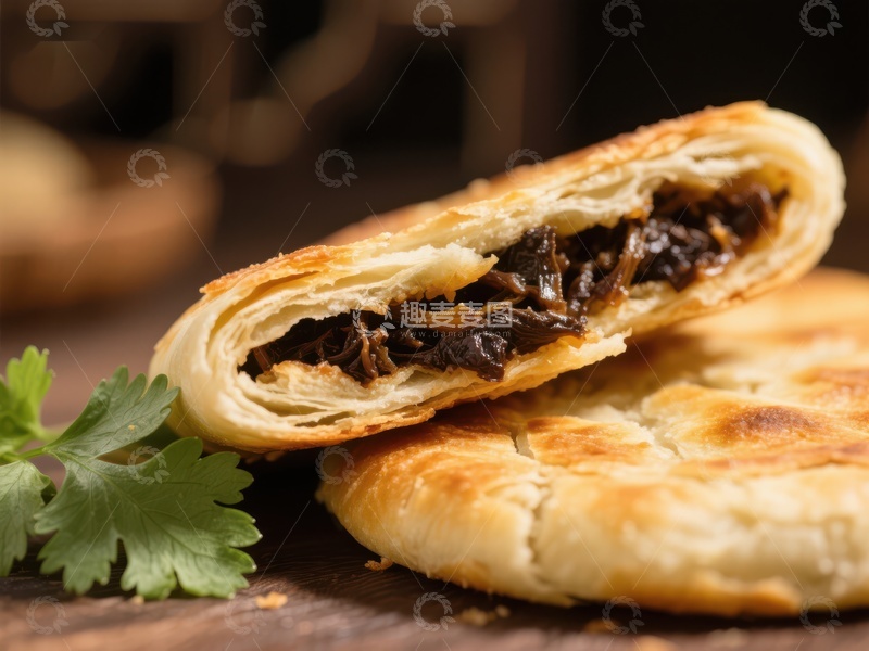 高清大图下载【趣麦麦图】酥皮肉馅饼，美味传统小吃